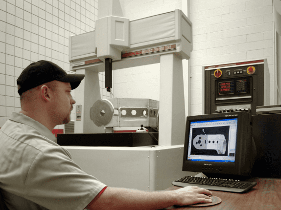 CMM operator using CMM-Manager on Sheffield CMM