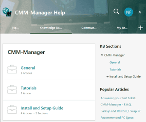 CMM-Manager Support portal