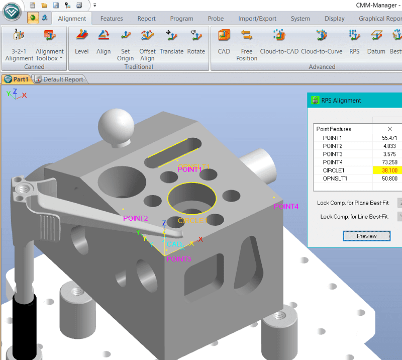 CMM-Manager powerful Alignment tools