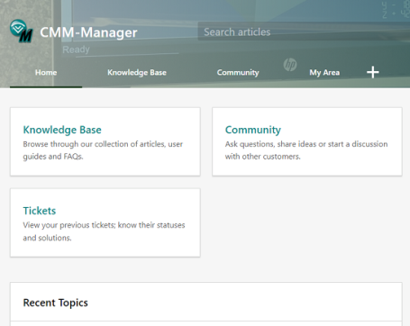 CMM-Manager Support Portal